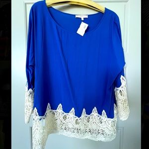 Ezra Blue Blouse - SIZE LARGE